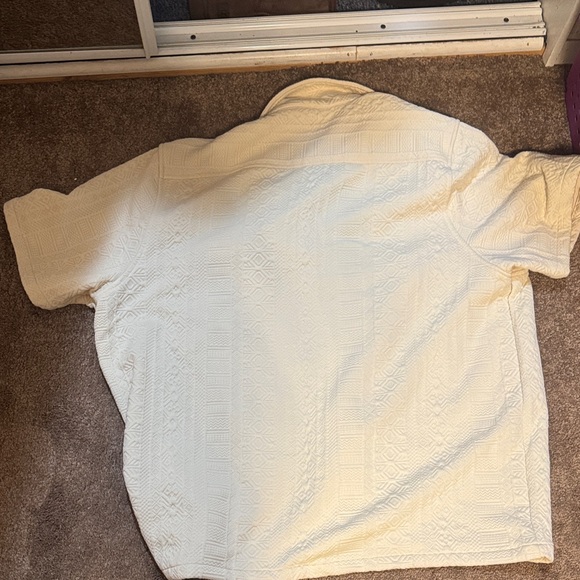 Cream Textured Shirt and Shorts Set for Men - Picture 6 of 13